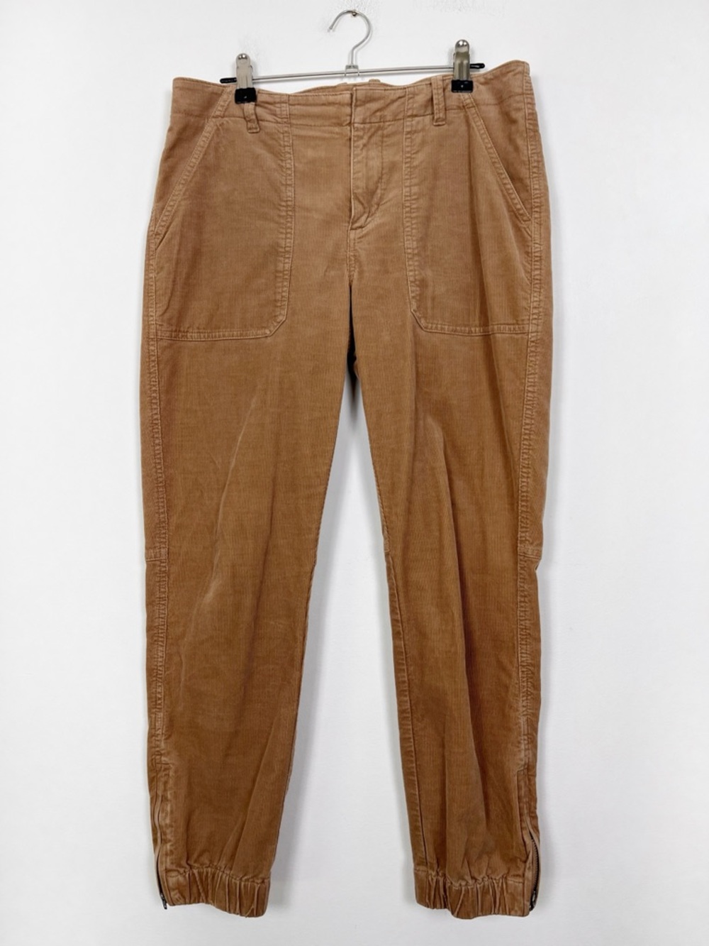 Banana Republic Burnt Umber Corduroy Utility Joggers Size 6 Hem Zip Detail